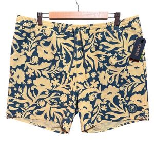 ROARK Shorey 16" Cagliari Costa XXL Floral Hemp Blend Board Shorts Yellow Pastel